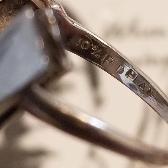 Super sale! Antique Platinum art deco European old mined diamond engagement ring - Picture 9 of 16